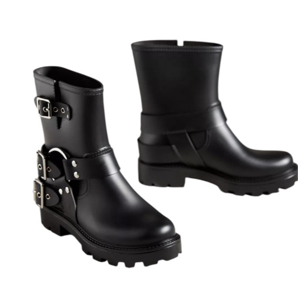 NWT Jeffrey Campbell Black wellie Boots - Picture 3 of 9